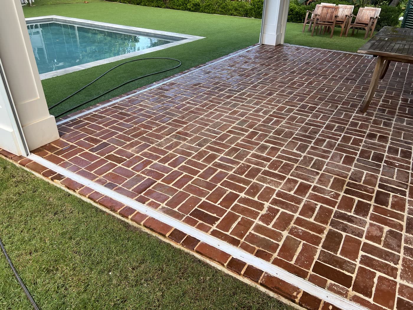 Patio clean — Travertine, by Cayman Clean & Blast, Grand Cayman
