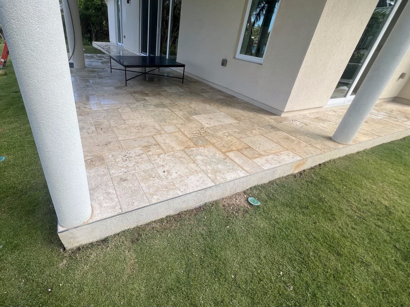 Covered patio + columns — after, cleaned by Cayman Clean & Blast, Grand Cayman